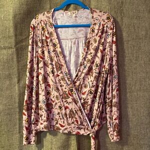 One World flowered long sleeve top - Size 1X